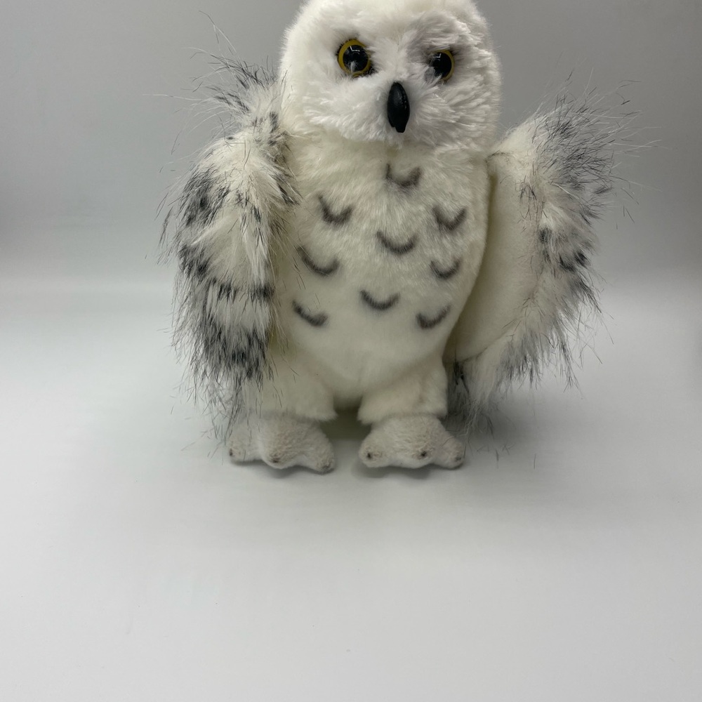 Plush Snowy Owl Toy - White and Gray